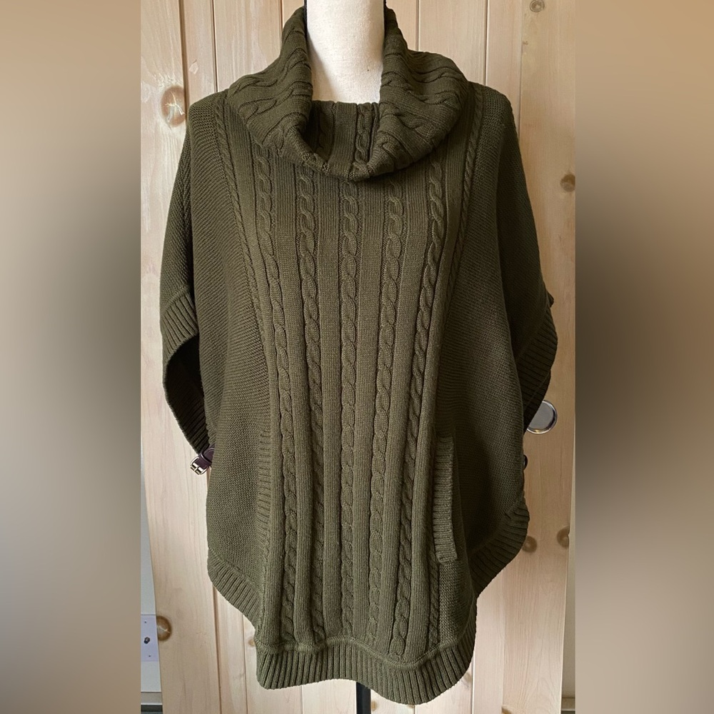 Talbots Cable Knit Sweater Poncho